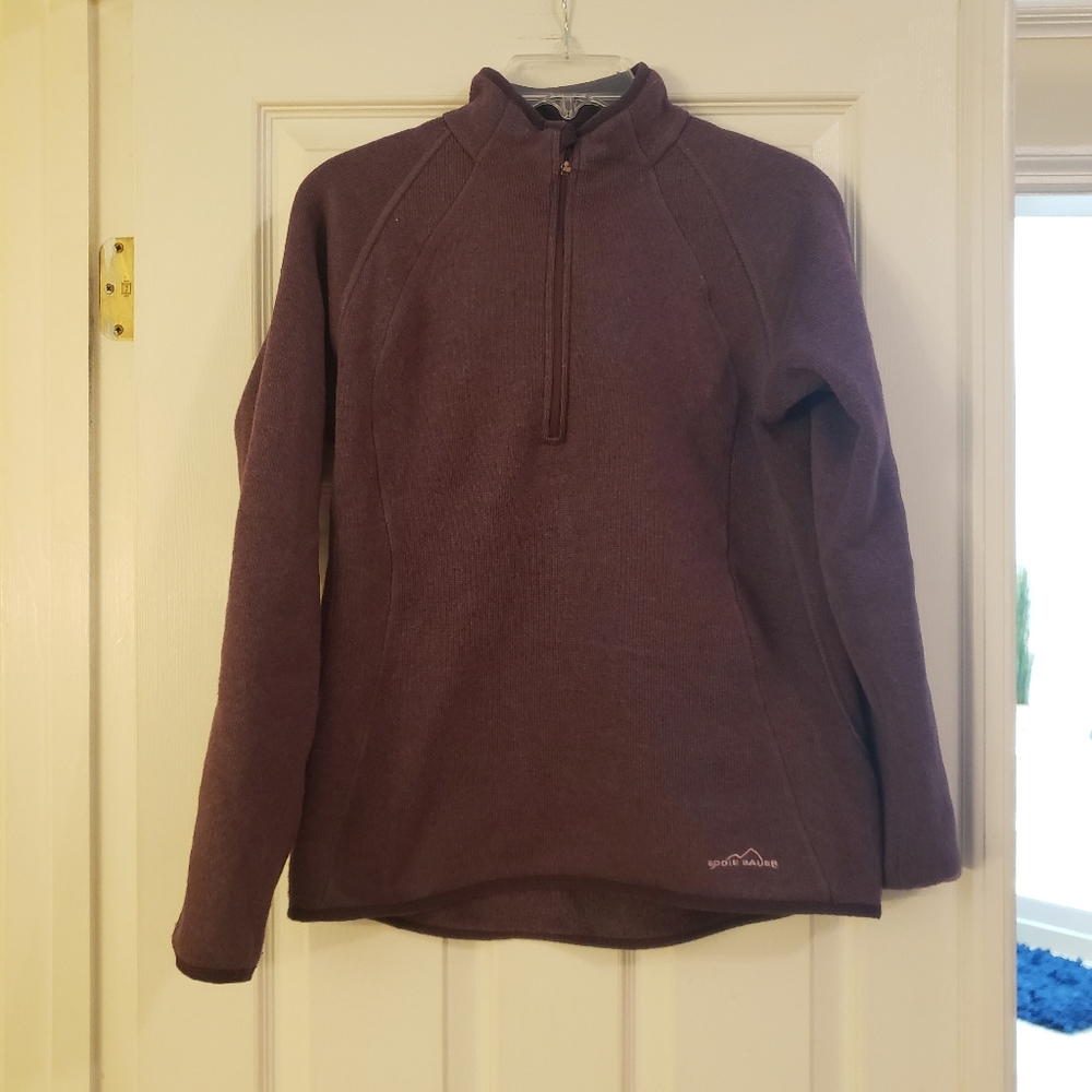 Eddie Bauer Half Zip Maroon Plum Pullover